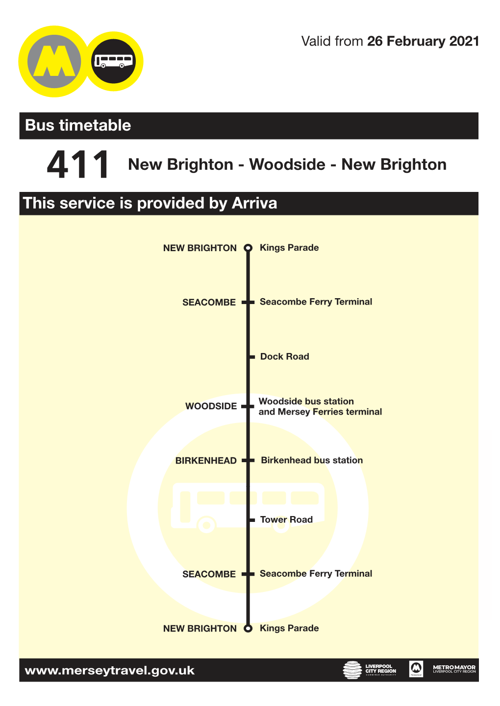 411 New Brighton - Woodside - New Brighton