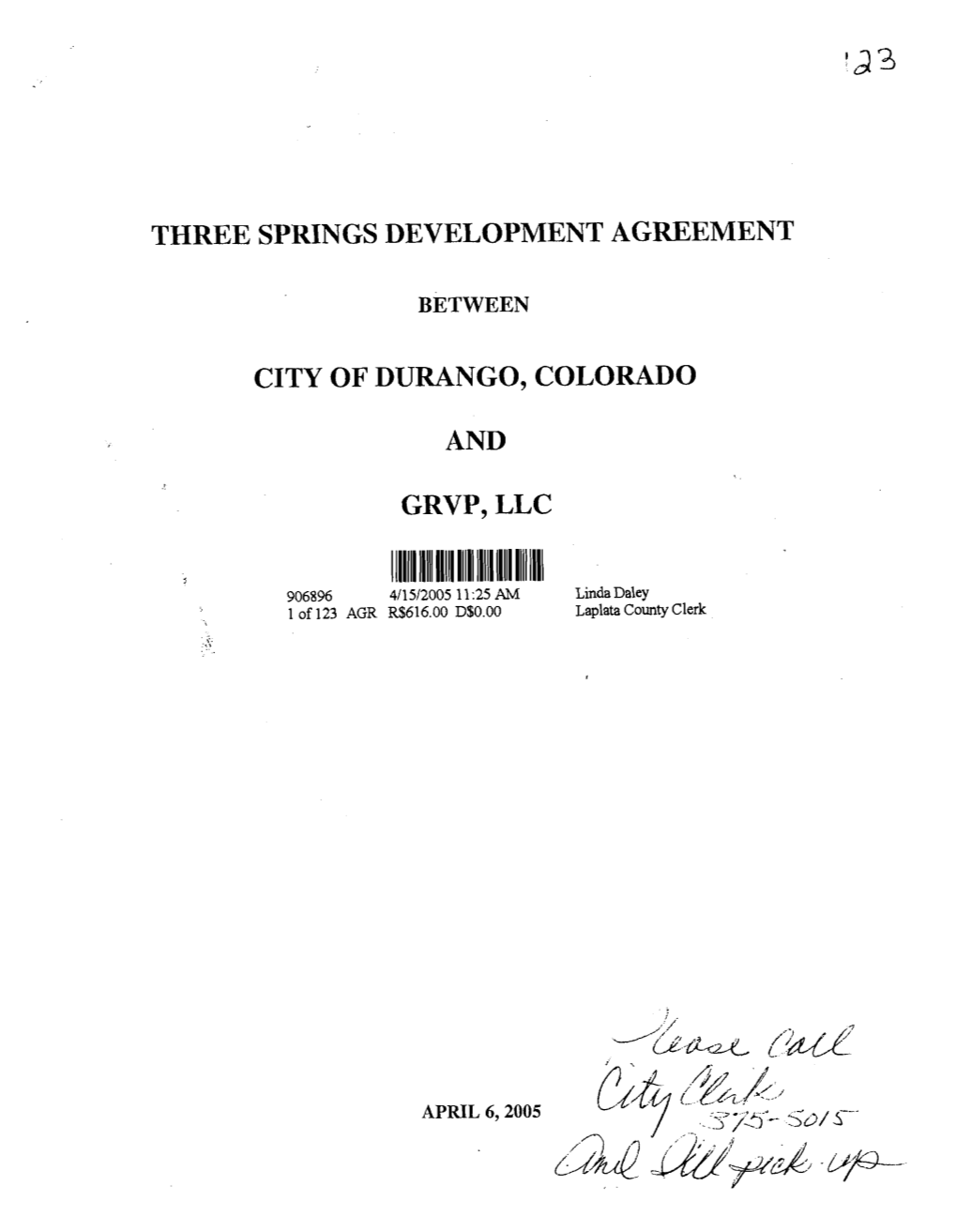 Three Springs Development Agreement