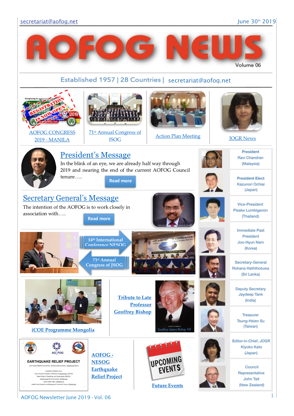 AOFOG Newsletter June 2019 - Vol