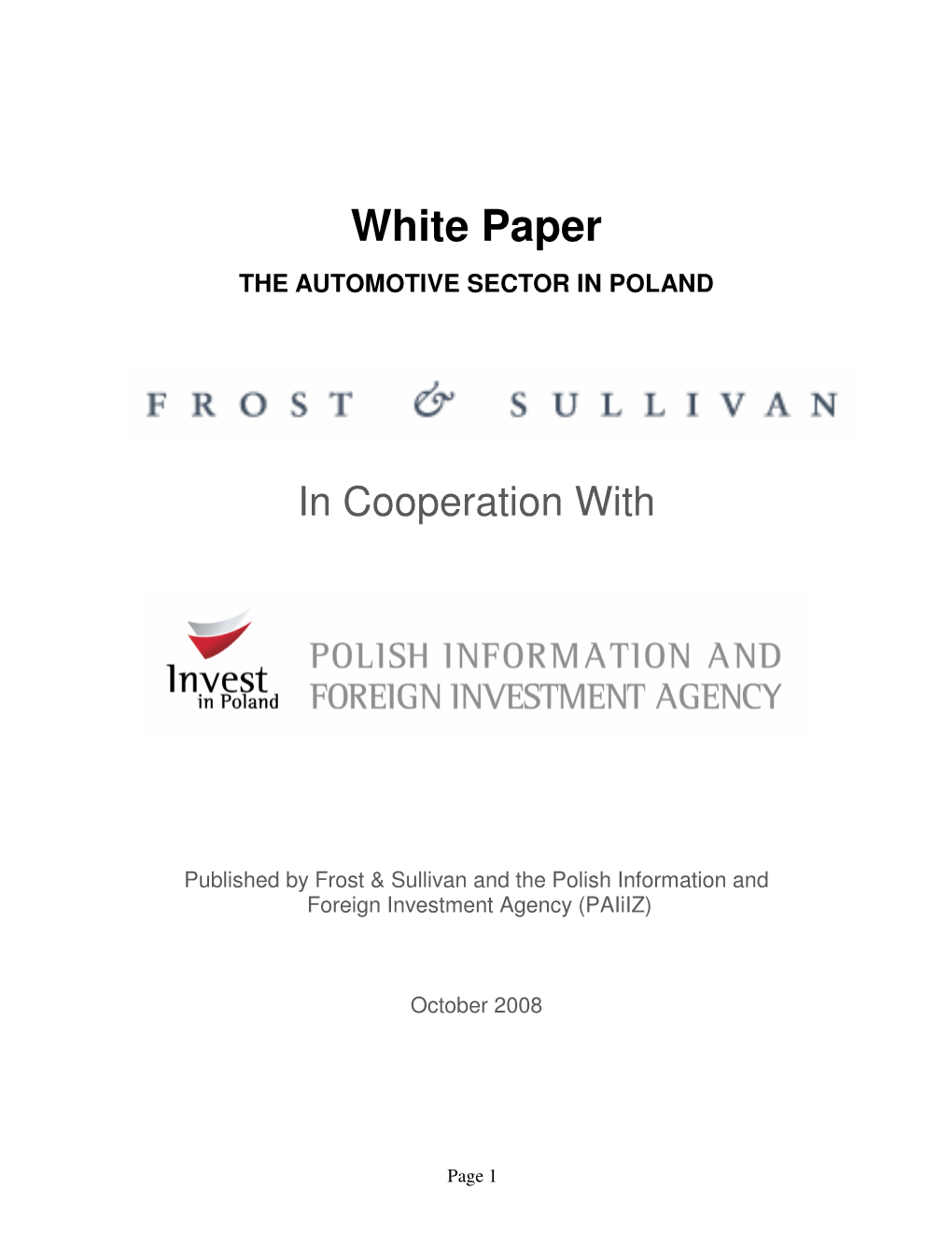 White Paper the AUTOMOTIVE SECTOR in POLAND