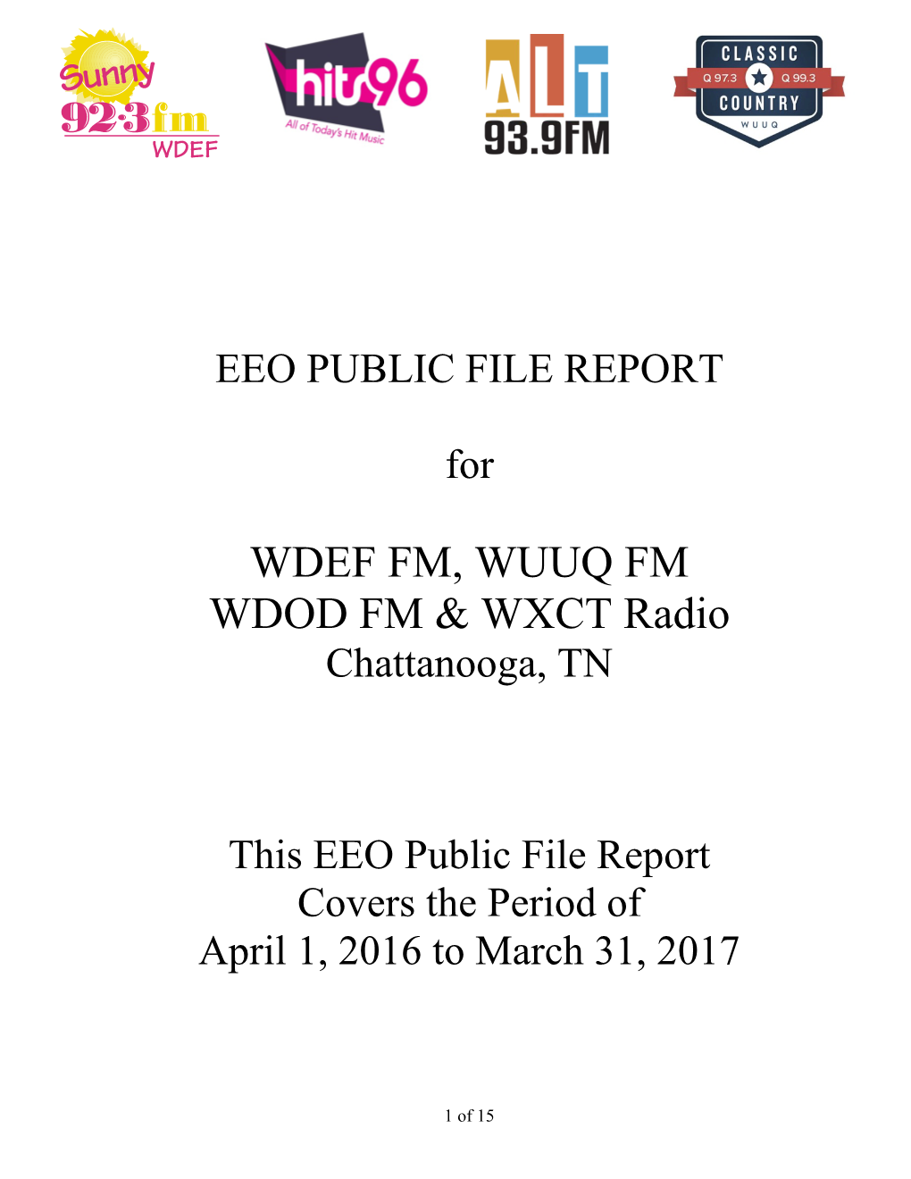 WDEF FM, WUUQ FM WDOD FM & WXCT Radio