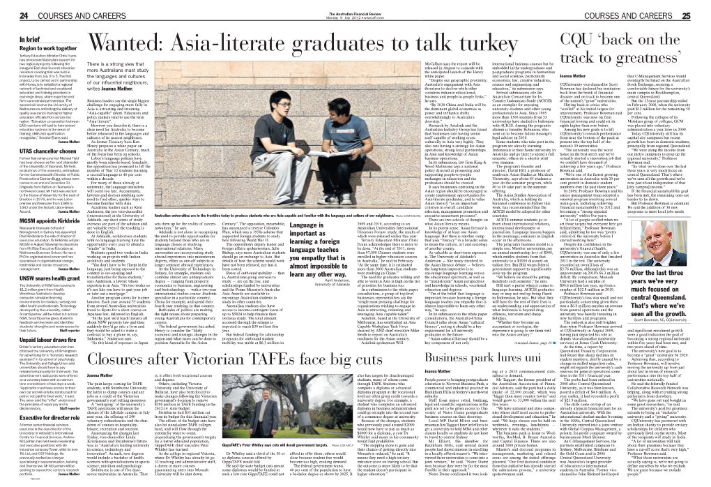 Asia-Literate Graduates to Talk Turkey
