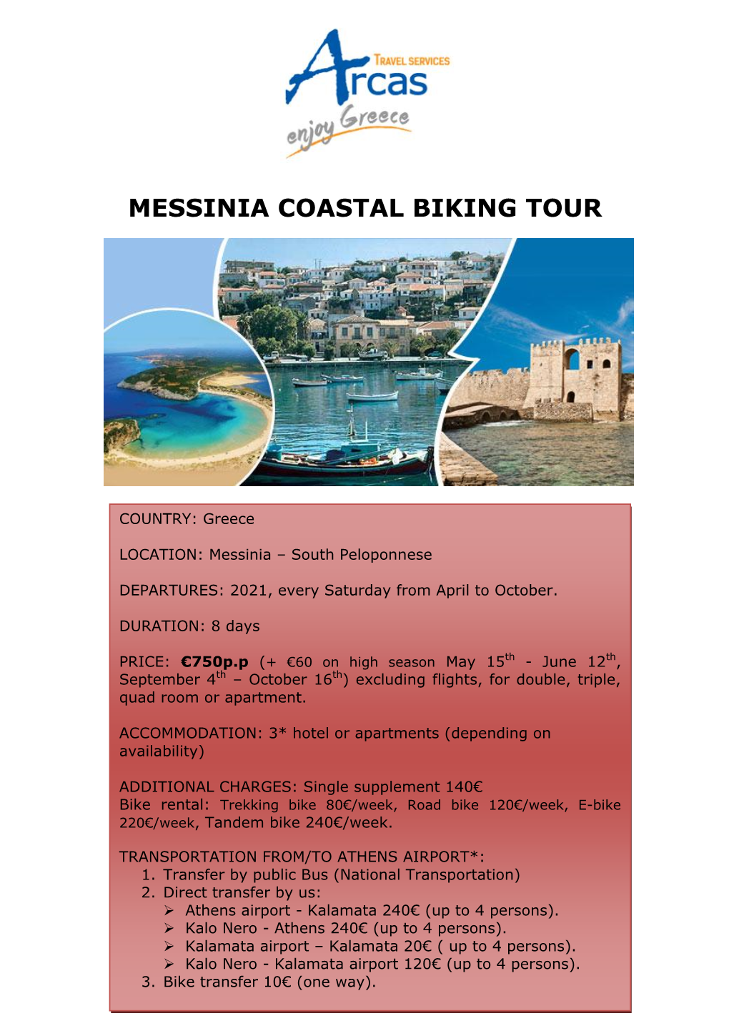 Messinia Coastal Biking Tour