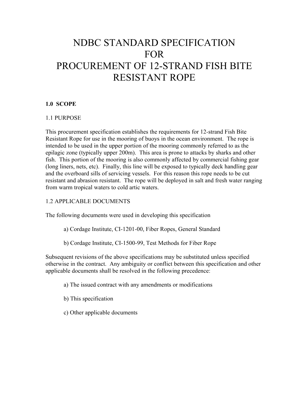 Ndbc Standard Specification