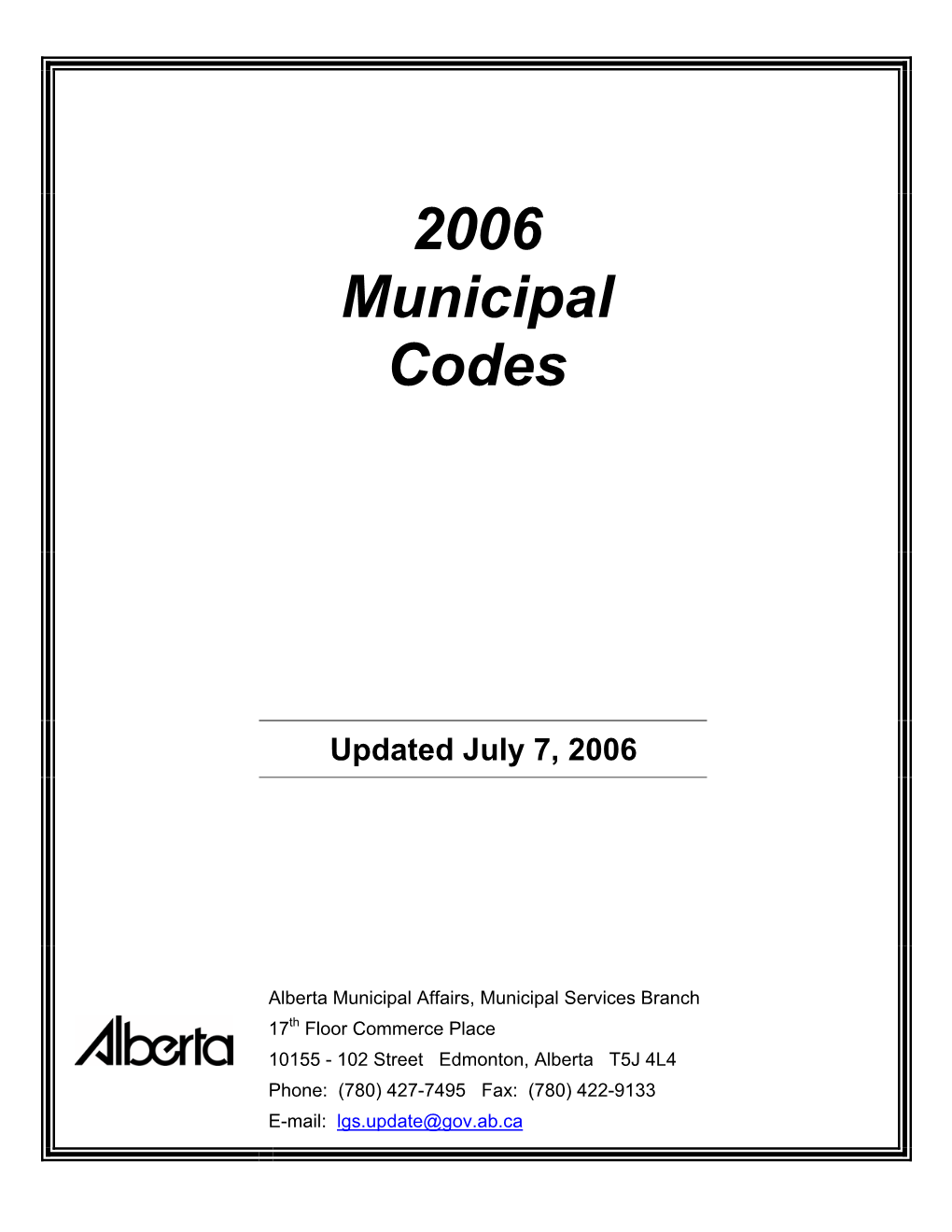 2006 Municipal Codes