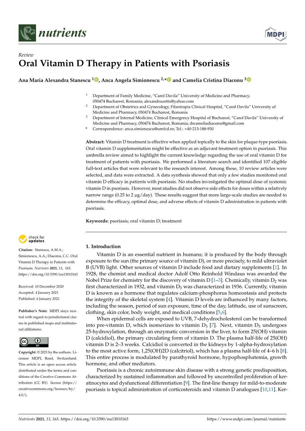 Oral Vitamin D Therapy in Patients with Psoriasis