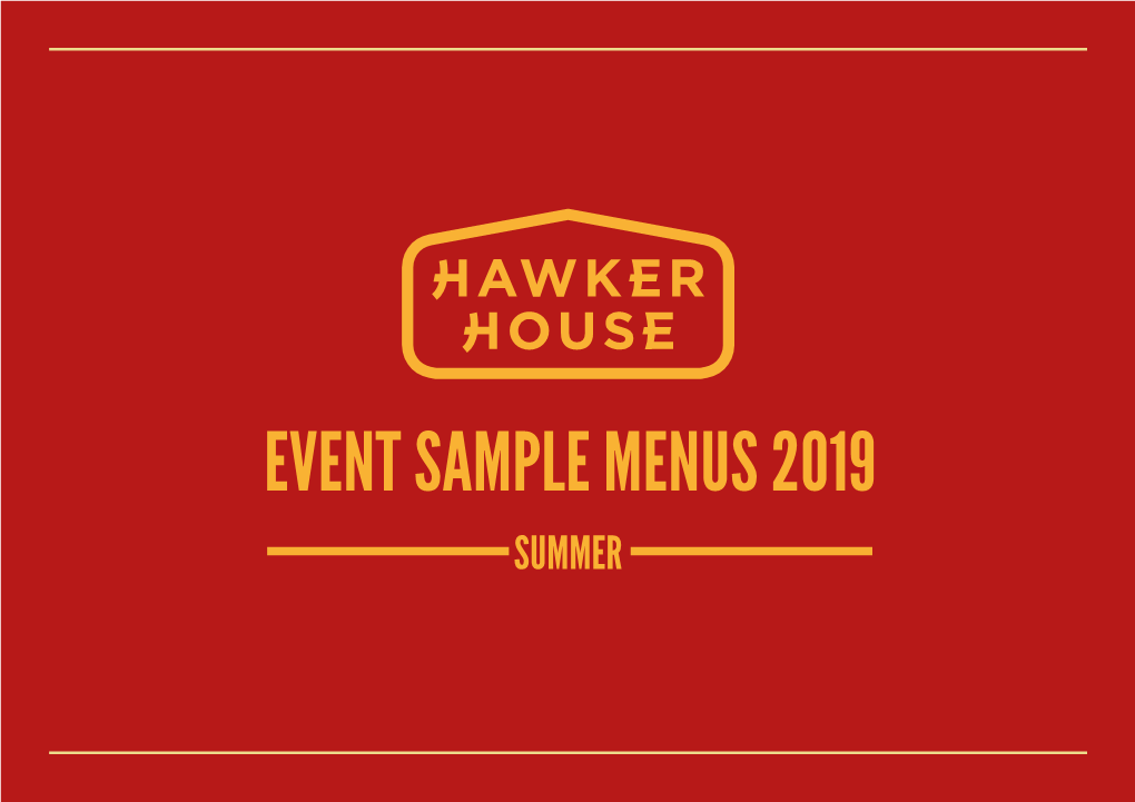 Event Sample Menus 2019 Summer