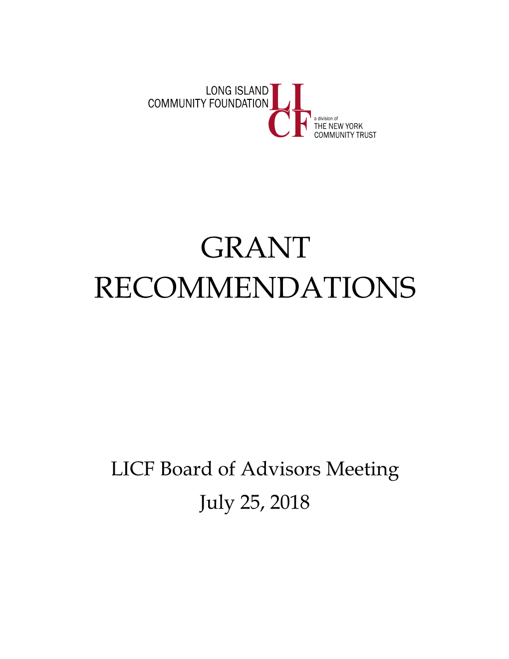 Grant Recommendations