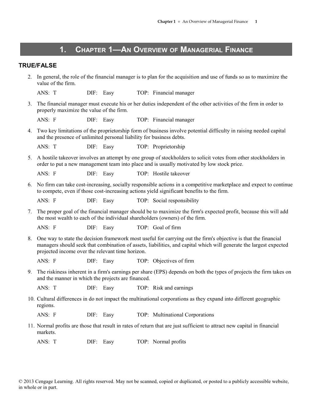 Chapter 1 an Overview of Managerial Finance s2