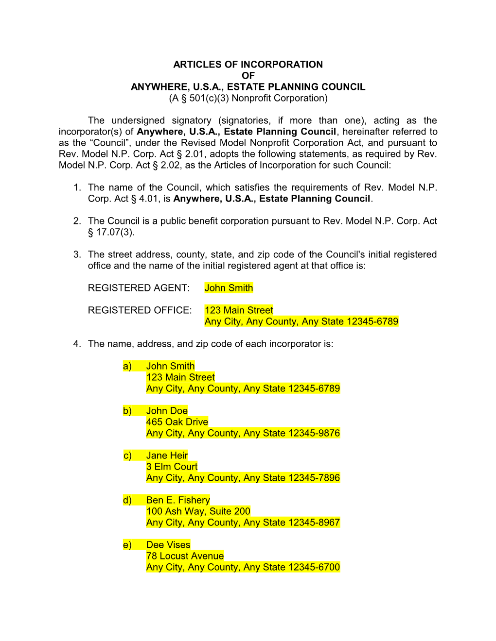 Articles of Incorporation s1