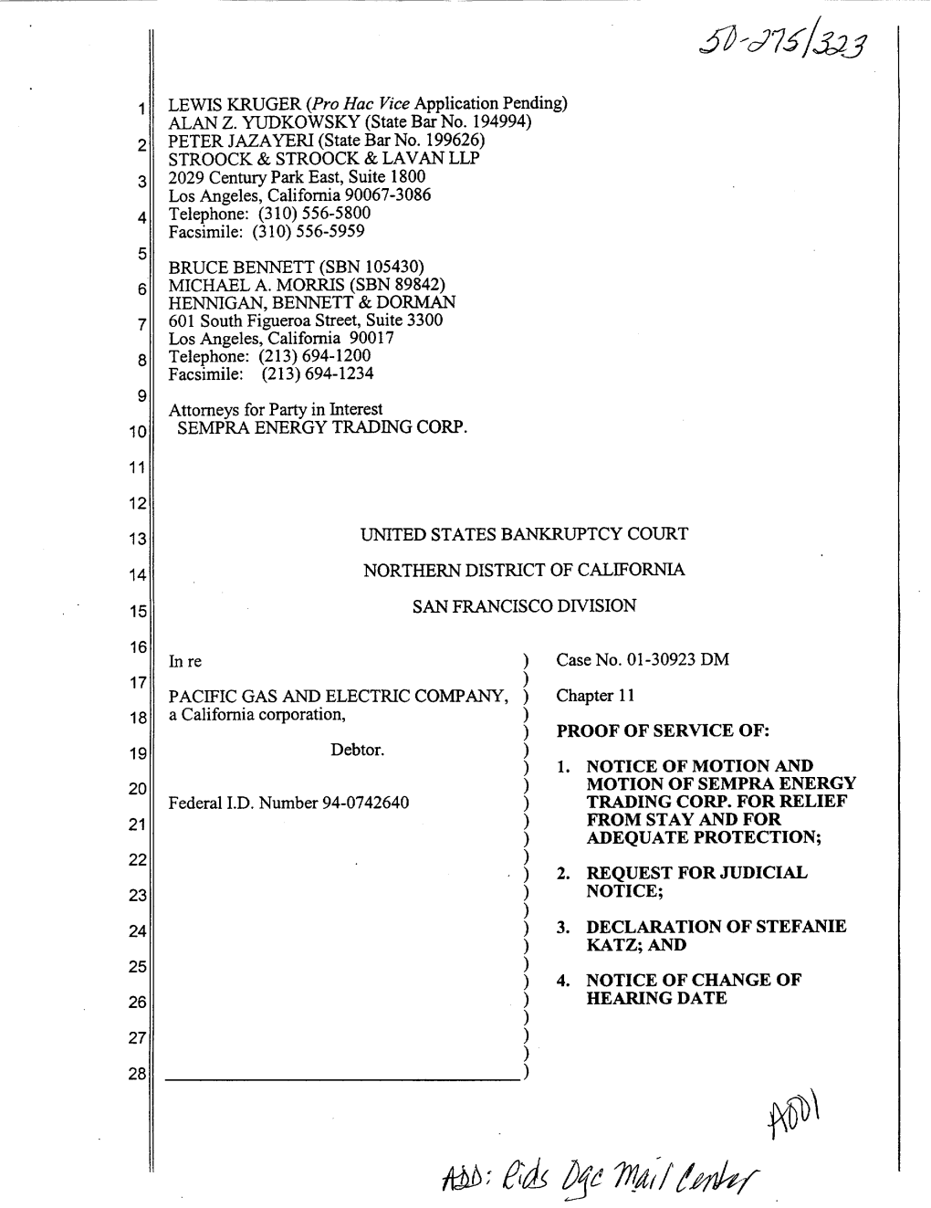 Notice of Motion and Motion of Sempra Energy Trading Corp For