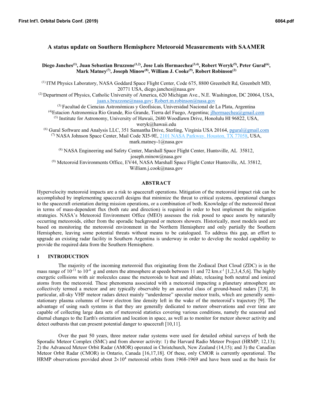 A Status Update on Southern Hemisphere Meteoroid Measurements with SAAMER