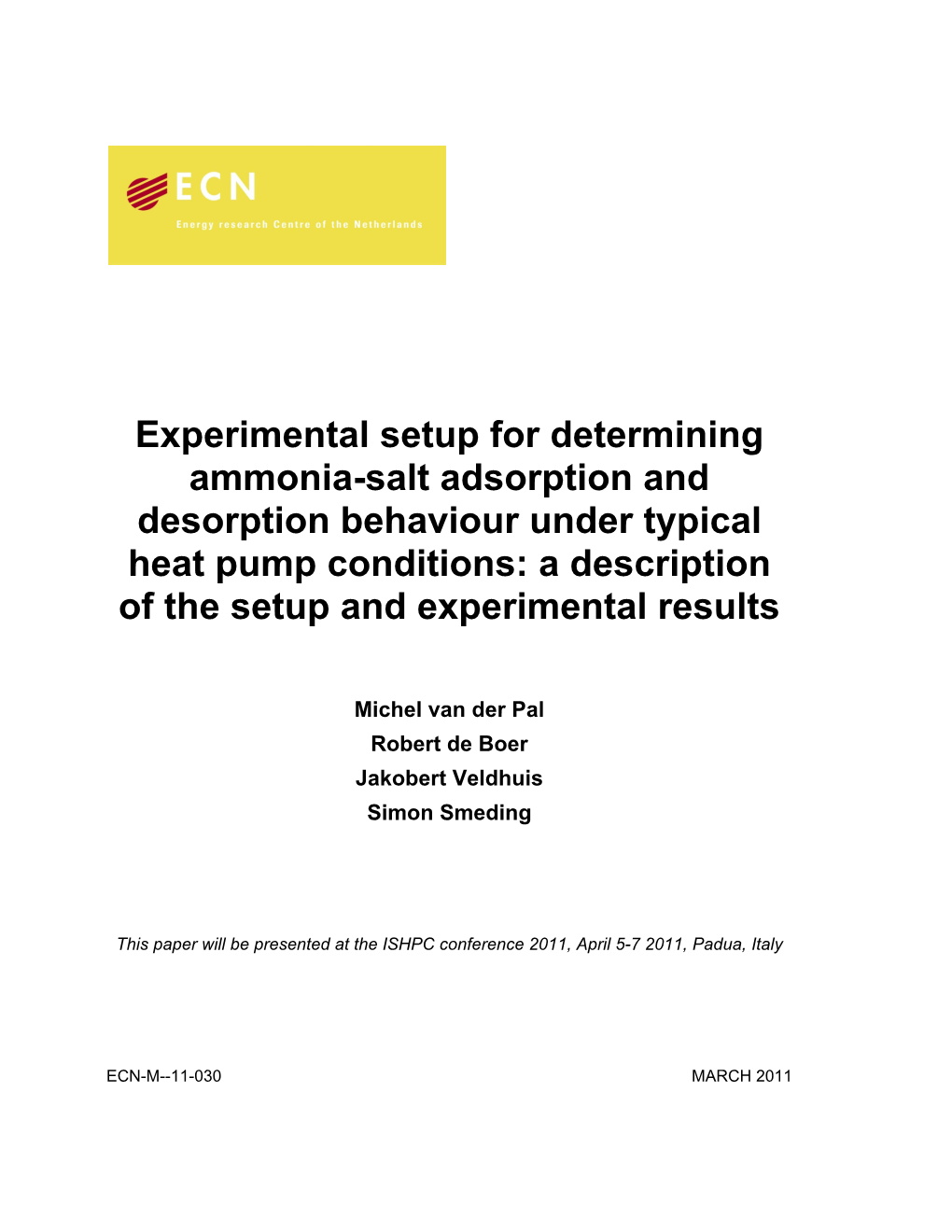 Experimental Setup for Determining Ammonia-Salt Adsorption And