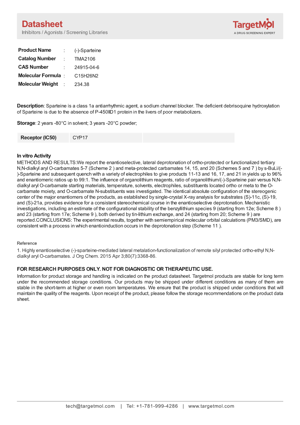 Datasheet Inhibitors / Agonists / Screening Libraries a DRUG SCREENING EXPERT