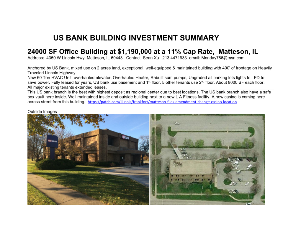 Us Bank Building Investment Summary