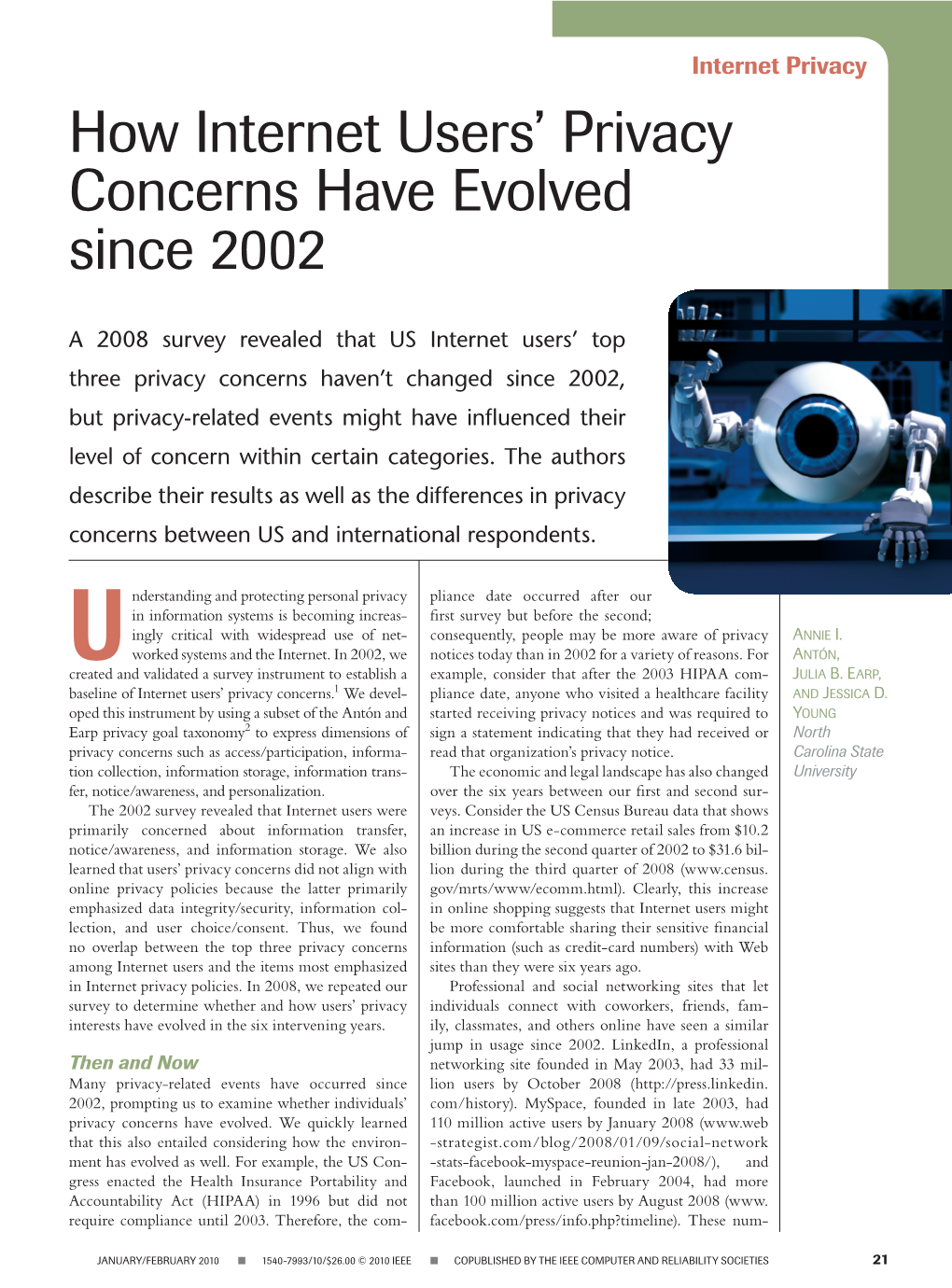 How Internet Users' Privacy Concerns Have Evolved Since 2002