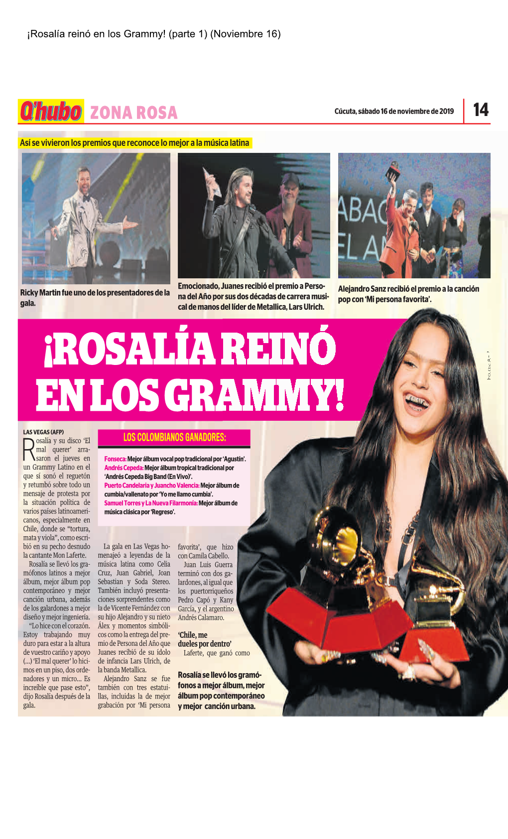 ¡Rosalía Reinó En Los Grammy! (Parte 1) (Noviembre 16)