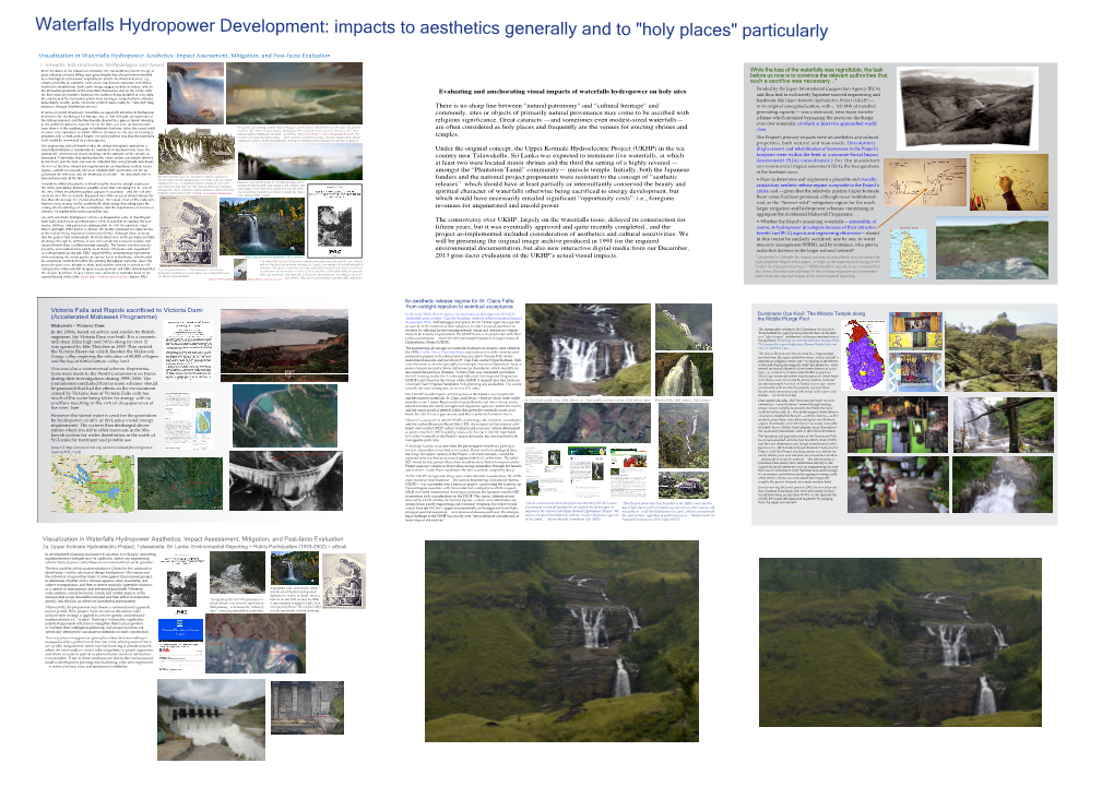 Waterfalls Hydropower Development: Impacts to Aesthetics Generally and to 