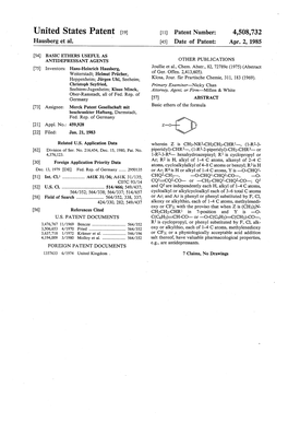 United States Patent (19) 11 Patent Number: 4,508,732 Hausberg Et Al