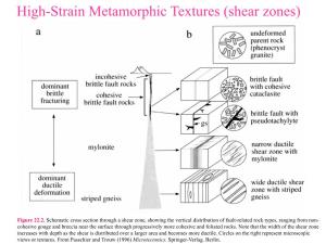 High-Strain Metamorphic Textures (Shear Zones)