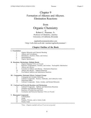 Chapter 9 Formation of Alkenes and Alkynes