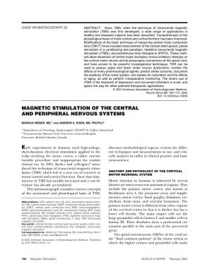 Magnetic Stimulation of the Central and Peripheral Nervous Systems