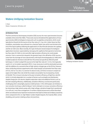 Waters Unispray Ionization Source White Paper