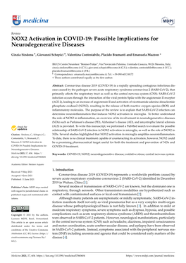 NOX2 Activation in COVID-19: Possible Implications for Neurodegenerative Diseases