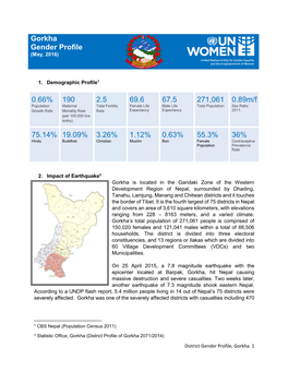 Gorkha Gender Profile (May, 2016)