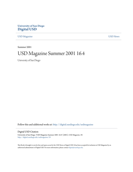 USD Magazine Summer 2001 16.4 University of San Diego