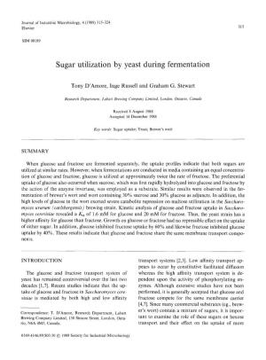 Sugar Utilization by Yeast During Fermentation