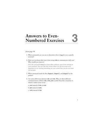 Answers to Even- Numbered Exercises 3