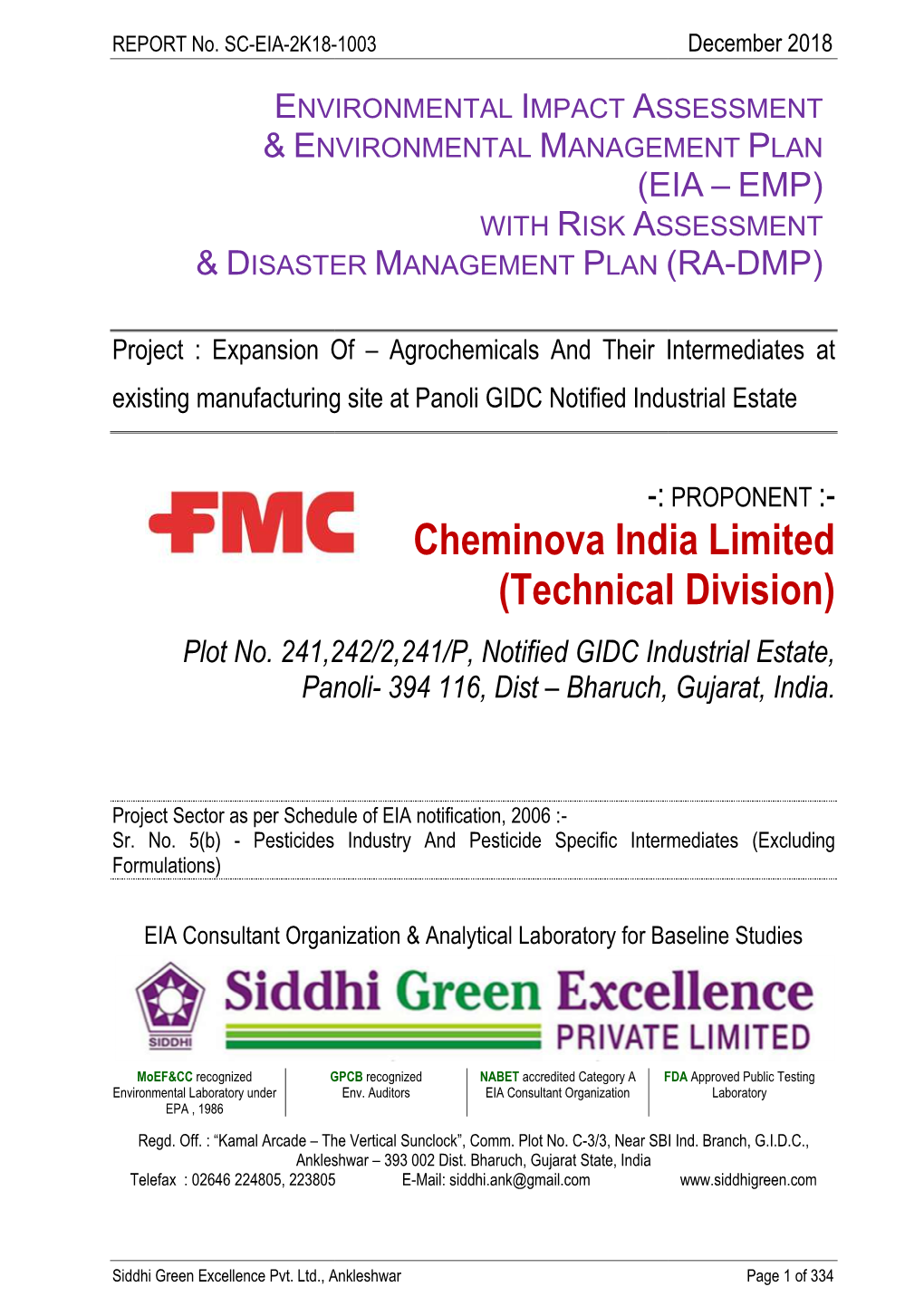Cheminova India Limited ( Technical Division )