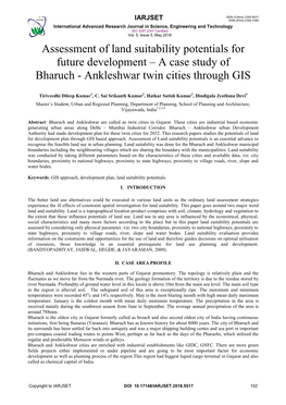 A Case Study of Bharuch - Ankleshwar Twin Cities Through GIS