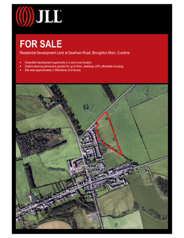 FOR SALE Residential Development Land at Dearham Road, Broughton Moor, Cumbria