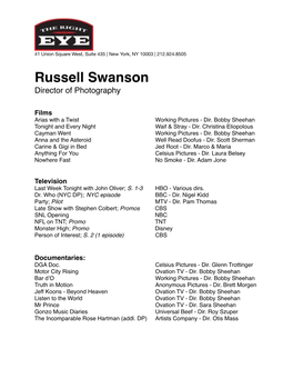 Russell Swanson Resume 2017