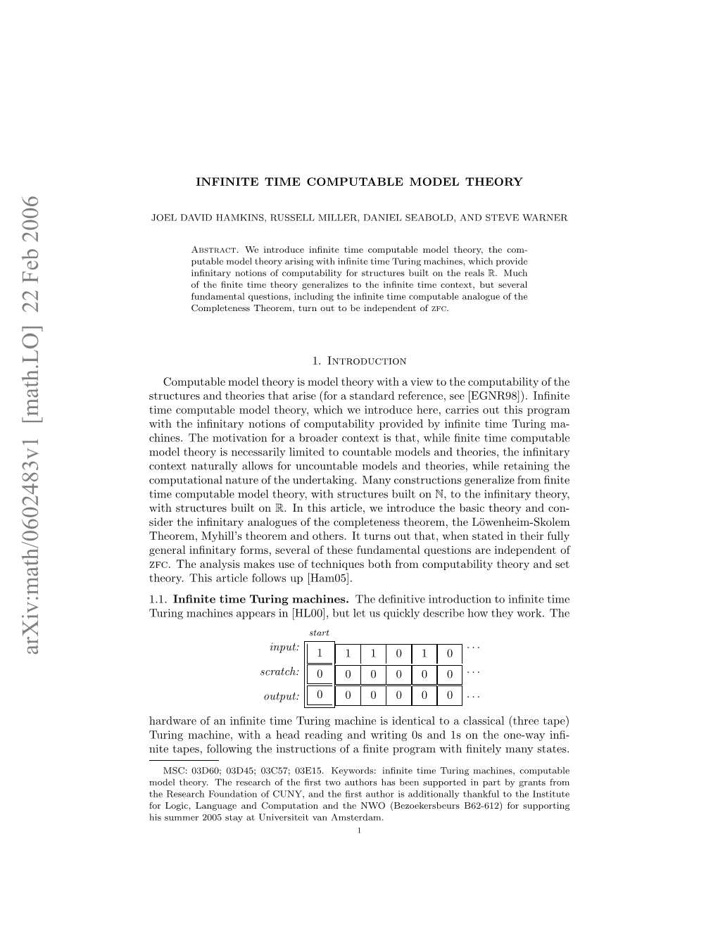 Arxiv:Math/0602483V1