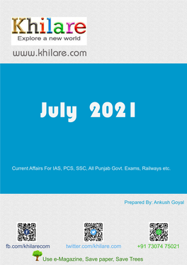 July-2021 E-Magazine Khilare