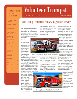 Volunteer Trumpet F I R E M E N ’ S ASSOCIATION VOLUME 3, ISSUE 4 a P R I L 2 0 1 4