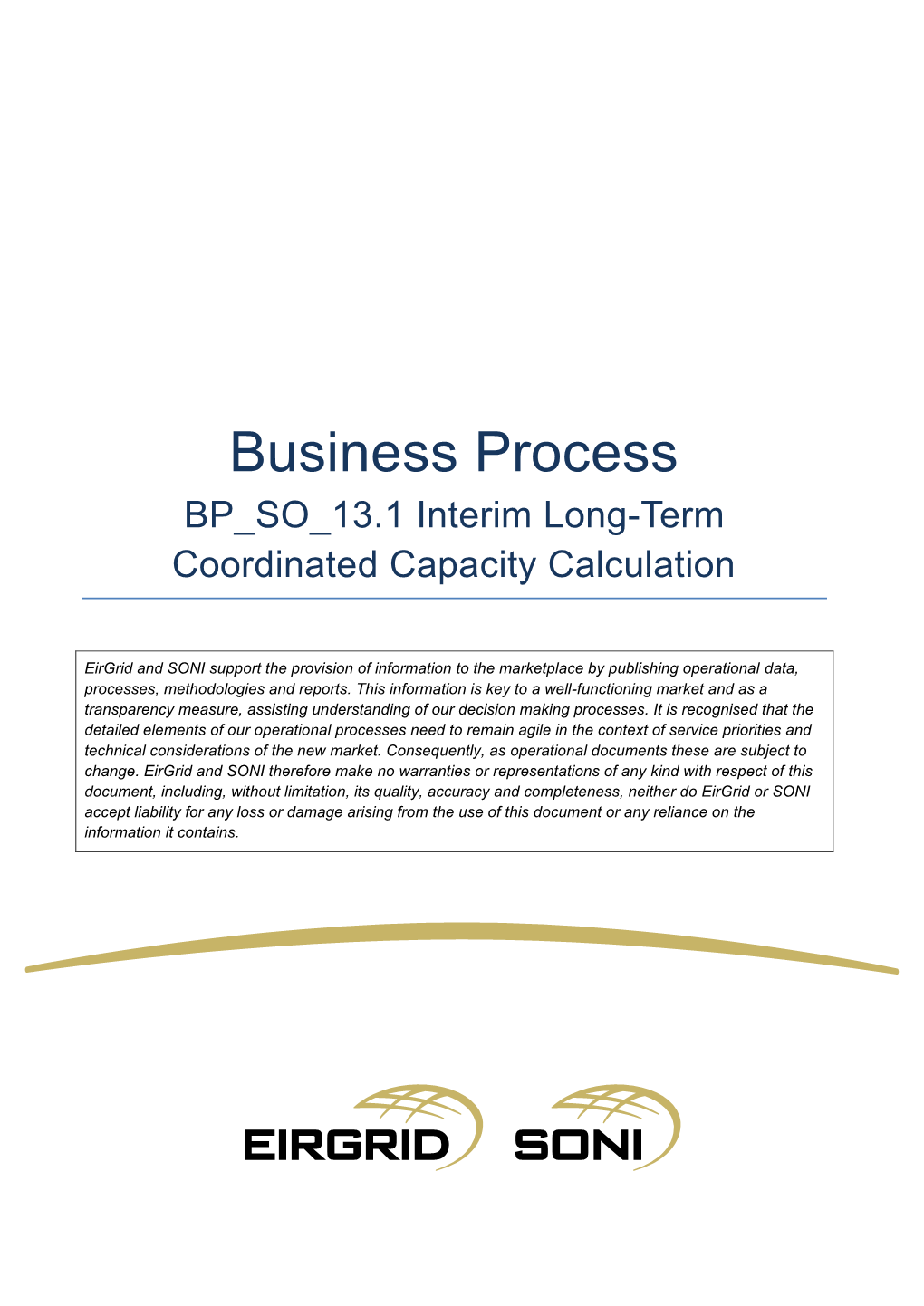 BP SO 13.1 Interim Long-Term Coordinated Capacity Calculation