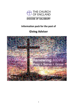 Giving Adviser Application Pack, Salisbury Diocese