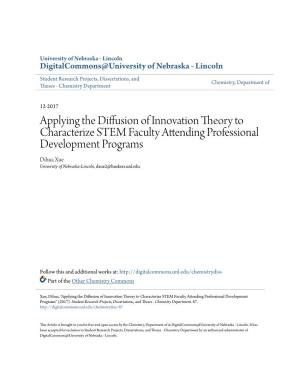 Applying the Diffusion of Innovation Theory to Characterize STEM