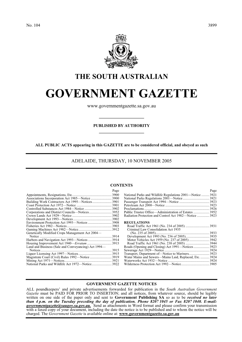 Government Gazette