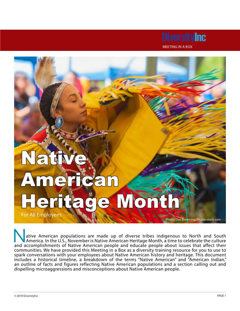 Native American Heritage Month for All Employees Photo: Dee Browning/Shutterstock.Com