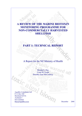 A Review of the Marine Biotoxin Monitoring Programme for Non-Commercially Harvested Shellfish