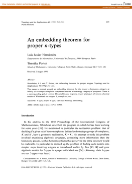An Embedding Theorem for Proper N-Types
