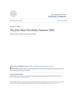The John Muir Newsletter, Summer 2005