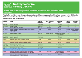 Area 4 Local Bus Travel Guide for Blidworth, Bilsthorpe and Southwell
