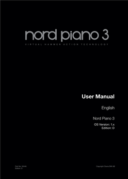 Nord Piano 3 English User Manual V1x-Edition-D.Pdf