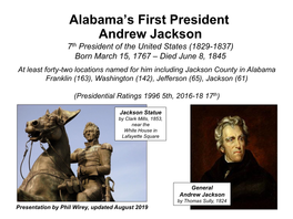 Andrew Jackson Alabama's First President